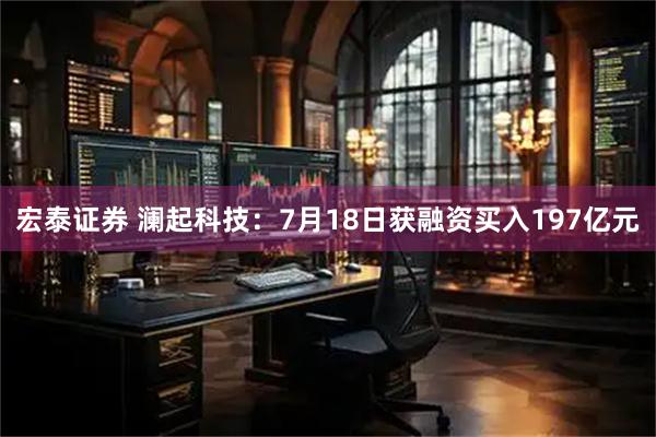 宏泰证券 澜起科技：7月18日获融资买入197亿元